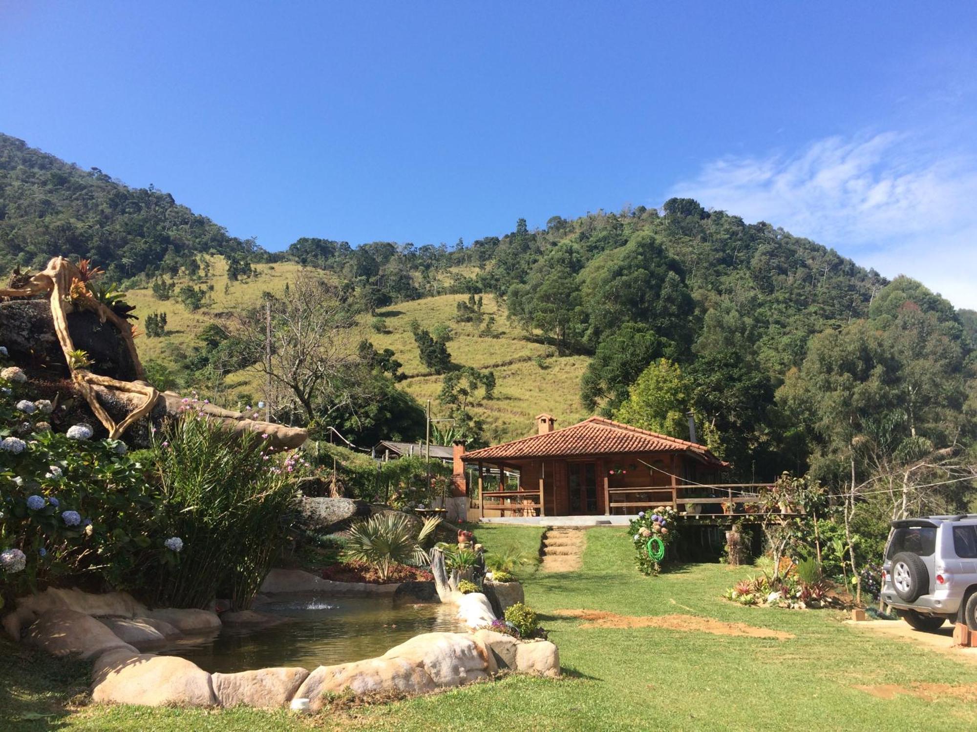 Sitio Com Piscina Natural E Cascata, Com Linda Vista Em Lumiar. Exteriör bild