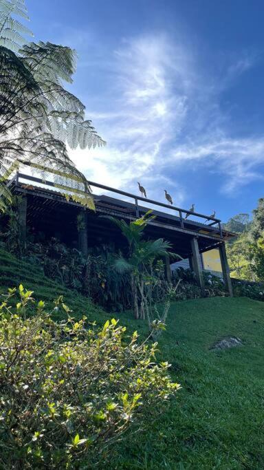 Sitio Com Piscina Natural E Cascata, Com Linda Vista Em Lumiar. Exteriör bild
